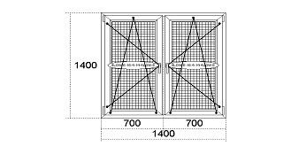 REHAU SYNEGO MD, колір: Білий 4LOW-E-16-4-14-4LOW-E (штапик Плоский) Поворот - Відкид (G-U)