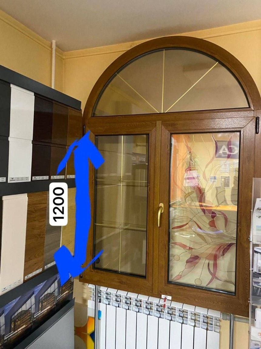 REHAU Euro-Design 60 вікно Дуб золотий 2 ст. (комплектация: Базова + ЗПШ) 4-12-4-8-4Low-E Штульп - шпінгалети под микролифт (Gretch-Unitas)-GU,Поворот - Відкид (микропров