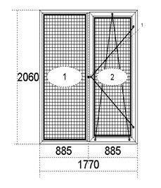 REHAU EURO Design.70 СТУЛКА 70 Цвет: Сірий антрацит 1ст Зв(гладкий) (комплект 4LOW-E-12-4-8-4LOW-E (штапик Плоский)